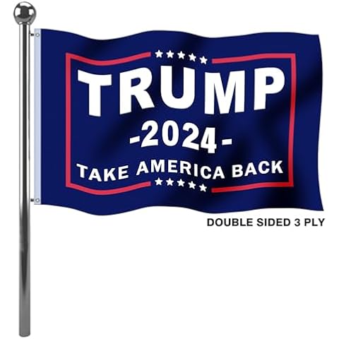 Trump 2024 Flag 3x5 Outdoor Double Sided 3 ply - Donald Trump Take Back America Outdoor Flag With 2 Brass Grommets Durable Polyester Colorfast(Blue) Cover