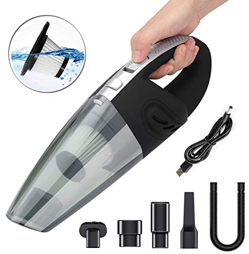 Car Vacuum Cleaner, Xndryan Handheld Vacuum Cleaner Powerful Car Hoover Portable Hand held Hoover Rechargeable Wet Dry Cordless Vacuum for Car, Kitchen, Office, Pet Area