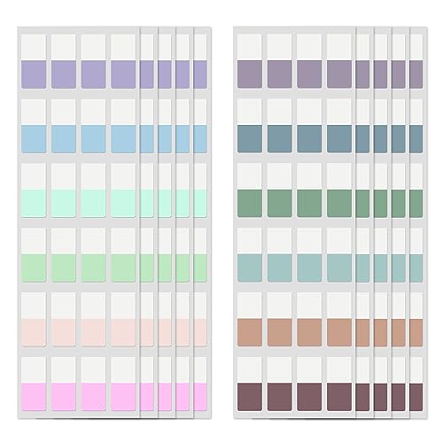 Image of 480 Pcs Sticky Index Tabs, Colored Book Sticky Tabs for Notebooks, Repositionable Page Tabs for Notebooks File Classification,12 Colors (0.5x1inch)