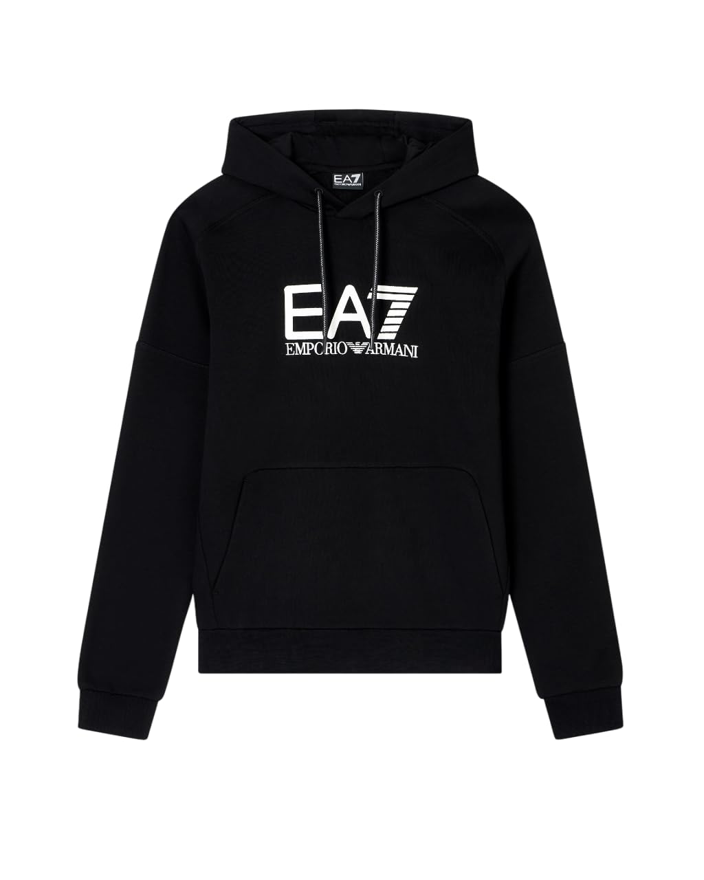 EA7 Emporio Armani 7M000909 Men's Visibility Hoodie in Cotton Blend Plush, Black, M