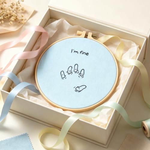Image of Crafmanoe Easy Hand Embroidery Kits for Adults Beginners, Embroidery Starters Kits, Stamped Cross Stitch Kits Needlepoint Kits for Beginners Adults, Embroidery Hoop, Thread, Fabric and Video Tutorial