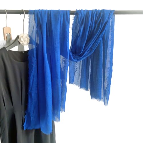 Image of Crinkled PolyCotton Scarf for Women - 180 x 90 cm Stole for Women | PolyCotton Scarf for Summers, Head Cover for Women | Lightweight Scarf for Women | Women Accessory