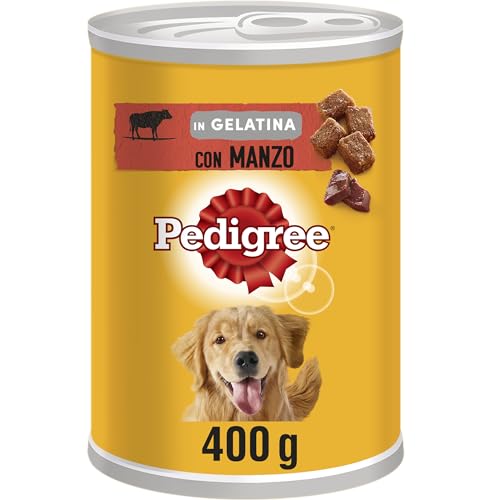 Pedigree en gélatine avec Boeuf, Nourriture Humide pour Chien, 24 boîtes de 400 g