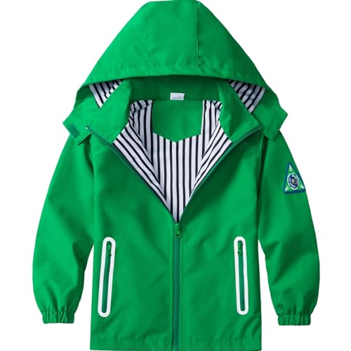 Image of Boys Rain Jacket with Detachable Hood Lightweight Raincoats for Kids