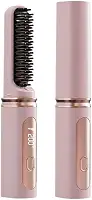 Escova Alisadora, Escova Alisadora Recarregável Modeladora com 3 Cores e sem Fio, 16mm-20mm(Rosa)