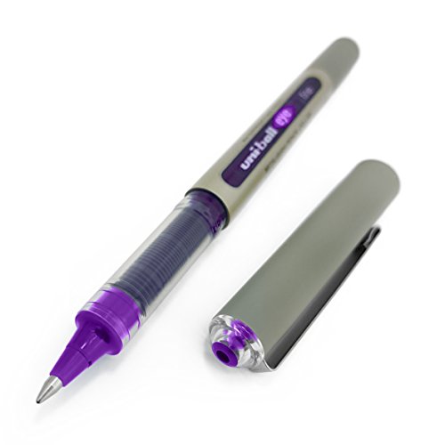 Uni-Ball - Ub-157 Rollerball Pens - 0.7Mm Nib - Violet Purple Ink - Wallet Of 8 #TOP1