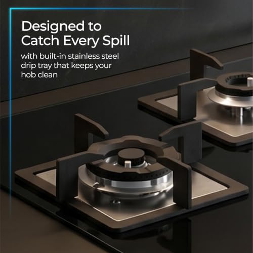 Image of Lifelong 3 Burner Hob | 8mm Thick Toughened Glass | Highly Efficient Auto Ignition Tabletop Gas Stove & Wok Burner | 360 Multidirectional Gas Inlet | Spill-Proof & Easy Clean Surface (Black)