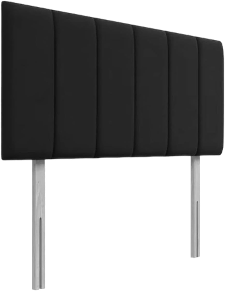 STOREX Plush Fabric Extra Padded Headboard For Divan Bed Bedroom Furniture Size 2Ft 6 Inch/ 3Ft / 4Ft / 4Ft 6 Inch / 5Ft / 6Ft - 24 Inch Height (Black, 24inch Height 3Ft Single)