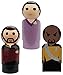 Bif Bang Pow! Star Trek: TNG Set of 3 Riker, TROI, Worf Pin Mate Wooden Figure