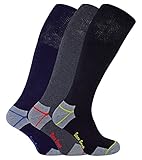 Sock Snob Mens Long Knee High Work Socks | 3 6 12 Pair Pack Options Heavy Duty Reinforced Heel Socks for Steel Toe Boots (11-14, 3 Pairs)
