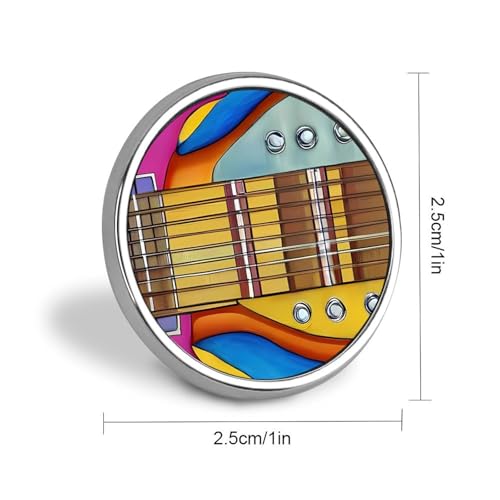 Broche ronde guitare imprimée légère : accessoire mode durable