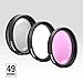 Polaroid PLR Optics 49mm High Resolution 3-Piece Filter Set (UV, Fluorescent, Polarizer) for The Sony Alpha igital SLR Cameras Which Have The Sony E Series (16mm, 18-55mm, 50mm, 55-210mm, 30mm, 49mm)