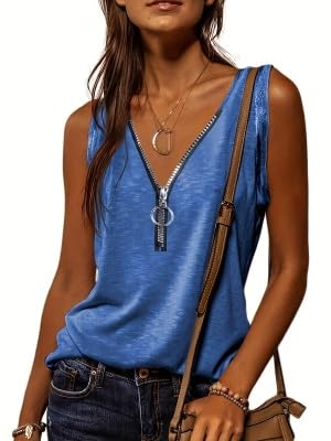 Débardeur d'été bleu femme XL anti-transpiration pour rester fraîche