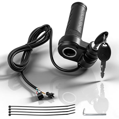 Image of Ridstar Q20 Full Twist Throttle,3-Pin Plug and Play with 2 Keys,Universal Electric Bike Throttle Grip for Ridstar Q20 /Q20Lite /Q20Pro /H20 /H26 Pro /H20 Pro Most Ebikes,Motorcycles,Scooters