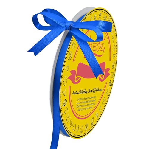 Image of Double Face Royal Blue Satin Ribbon 1 /4 inch X 50 Yards Polyester Royal Blue Ribbon for Gift Wrapping Very Suitable for Weddings Party Hair Bow Invitation Decorations and More