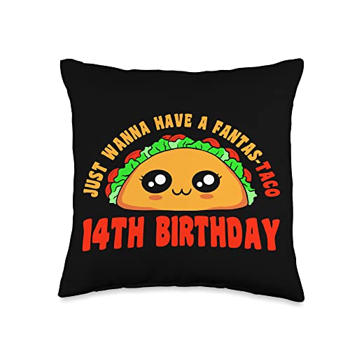 Happy 14 Birthday 14 Year Old Taco Pun Taco 14th