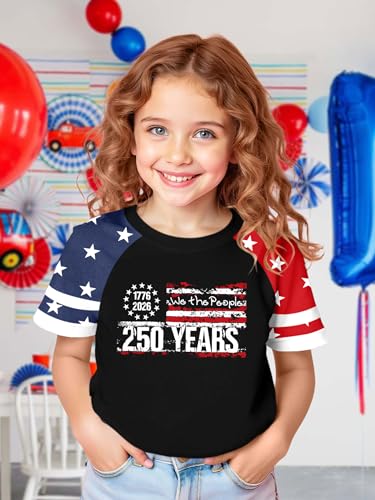 Image of Ithalt Boys Girls USA Shirts Kids 4th of July Shirts American Flag Tshirt Patriotic Top Independence Day Outfit 5-13y