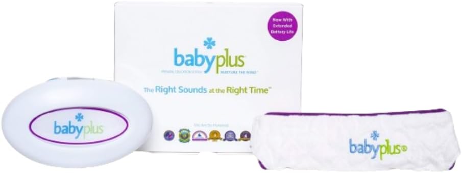 BabyPlusPrenatal Education System, Plays Heartbeat Music in The Womb to Promote Bonding, and a Smart, Healthy Baby - Mom's Choice Award Winner, Among Many Others!, White