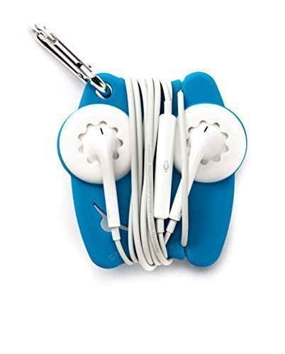 Grapperz Earbud Holder/Protector/Cord Wrap - Blue