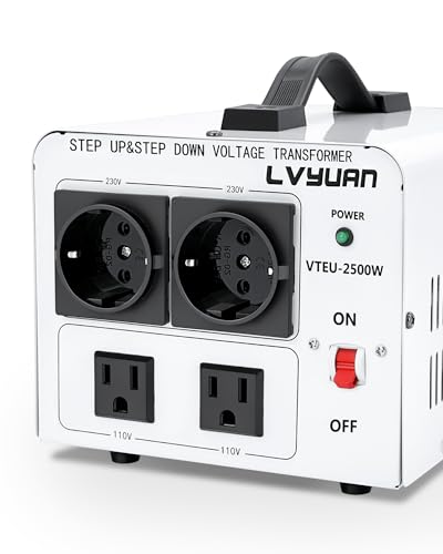 Cantonape 2500VA Convertidor de Voltaje - Salida 110/220 Voltios CA -220v-110v Transformador de Núcleo Toroidal EEUU de 2500 Vatios