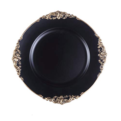 Red Deck the Hauls Charge Plates Red and Black Set of 4 Plastic Christmas Plates