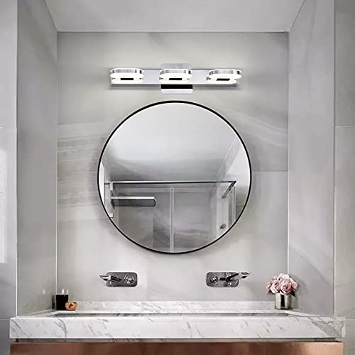Myhaptim Modern Led 3 Lights Vanity Light For Bathroom 19 Inch Chrome Bathroom Wall Lighting Fixtures Over Mirror thumb #3