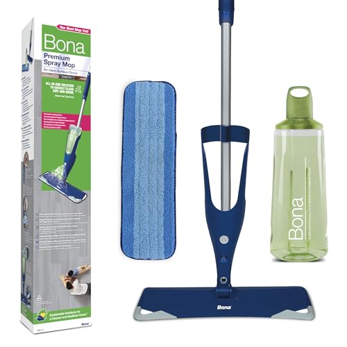 Bona Spray Mop Premium para Suelos Laminados y Superficies Duras, 1x recambio mopa de microfibra lavable