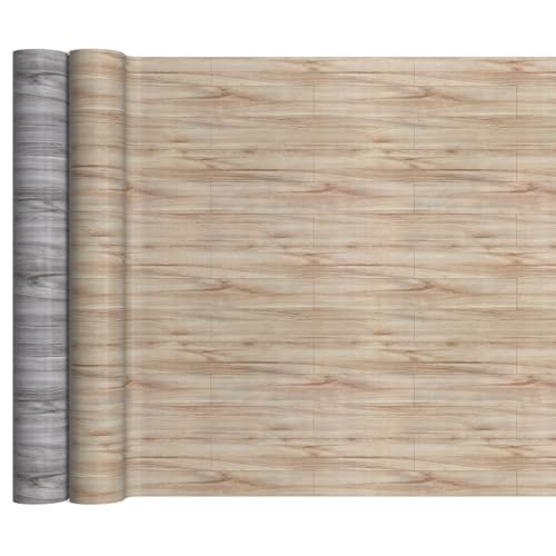 PVC Bodenbelag Meterware Vinylboden Vinyl Bodenbelag Fußbodenbelag 140cm Breite Holzoptik Holz Beige 100 x 140 cm