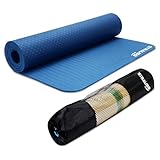 Strauss Yoga Mats for Women | Eco-Friendly mat for Men | Exercise mat for Home Workout, Pilates, Gym mat Anti Slip Fitness mat | Yoga Mat for Kids, Cushioned Yoga mat with Carry Bag, 6mm (Blue)