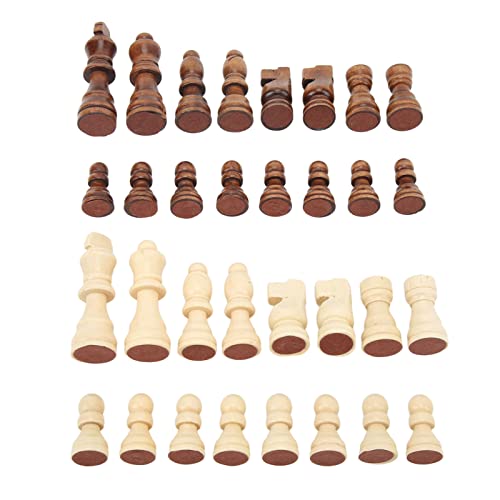 Greensen 32 peças peças de xadrez de madeira figuras de xadrez com feltro suave na base para jogo de xadrez internacional profissionais e iniciantes