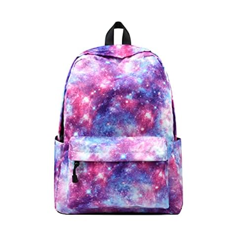 JIANLINST School Backpack for Teens Girls Waterproof Laptop Rucksack Travel Bag Bookbag Lightweight College Daypack Pink-Blue Cover