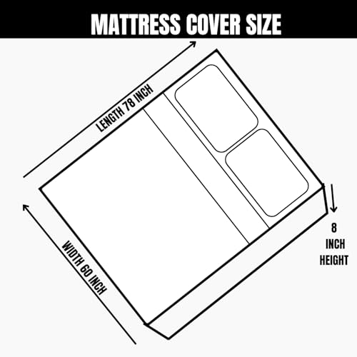 Image of Fairy Down-Cotton Mattress Cover with Zip for Queen Size Bed (78 X 60 X 8 Inches) 6.5 * 5 feet