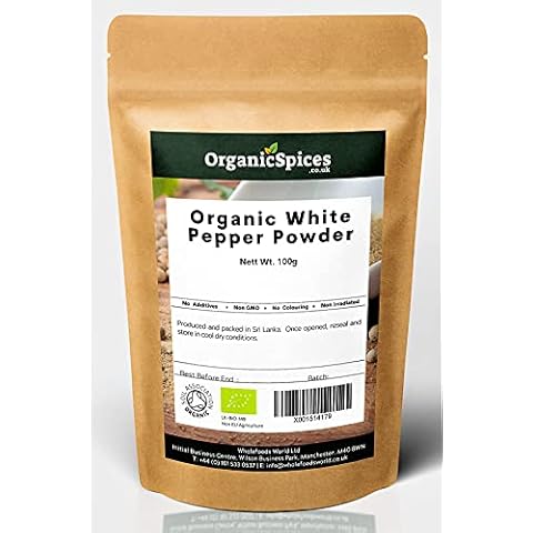 Organic White Pepper Powder (100g) | Soil Association Certified Cover