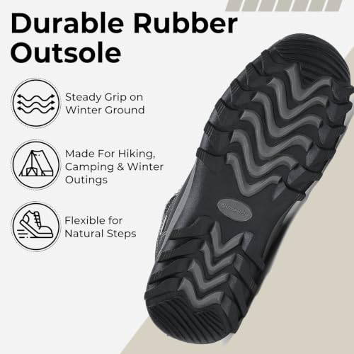 Image of Mishansha Men's Waterproof Snow Boots, Insulated Winter Hiking Boots