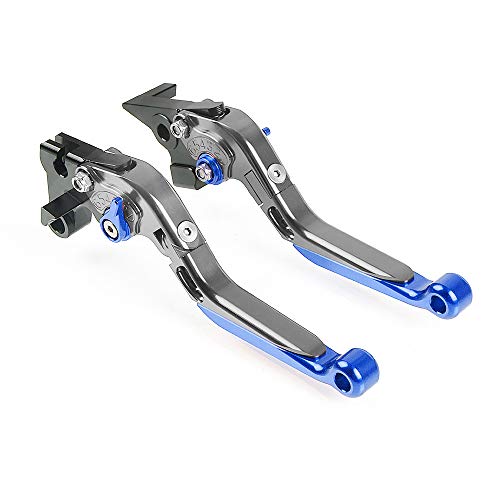 Set Leve Freno e Frizione Regolabile Pieghevoli Per FJ-09 MT-09 TRACER FZ-09 MT-10 FZ1 FZ6 FAZER FZ6R FZ8 MT07 FZ07 XJ6N XJ6 DIVERSION XSR700 XSR900 XV 950 RACER - Blu