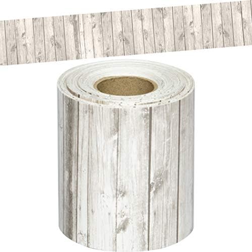 Teacher Created Resources White Wood Straight Rolled Border Trim - 50ft - Decorate Bulletin Boards, Walls, Desks, Windows, Doors, Lockers, Schools, Classrooms, Homeschool & Offices