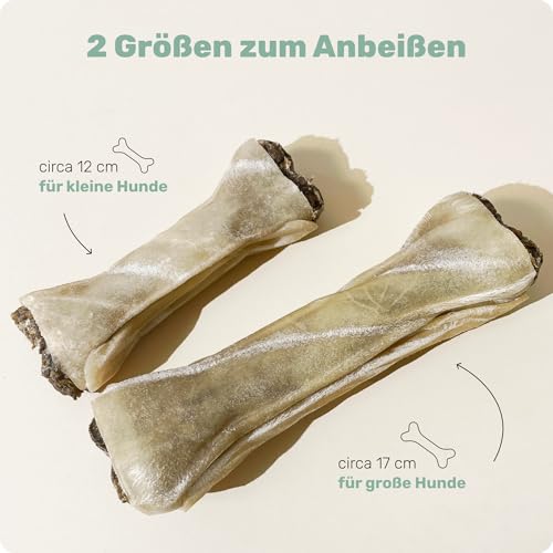 4-in-1 Zahnpflege-Kauknochen - Fresh Bone+ 1x Kauartikel (12cm) von mammaly - Kaustange aus Rinderhaut mit Salbei, Minze & Grüner Tee u.v.m. zur Mundhygiene - Kauspielzeug / -Knochen gegen Mundgeruch