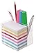Produktbild Wedo 270266916 Zettelbox (mit Stiftehalter, 9,5 x 9,5 cm) Kunststoff transparent gefüllt, circa 700 Blatt 5,5 x 9 cm) weiß