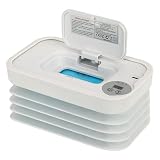 Dispensador de calentador de toallitas para bebé, calentador de toallitas para bebé con 3 temperaturas ajustables, plegable con tapa para el hogar, el exterior y los viajes