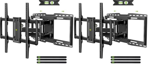 Image of USX MOUNT Heavy Duty Full Motion Sliding TV Wall Mount for 42-97 Inch TVs up to 150 lbs, Wall Mount TV Bracket for Wood Studs 12 /16 /18 /24 inch, Swivel & Tool-Free Tilt, Max VESA 600x400mm (Pack of 2)