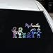 PW TOOLS 6 Stick Figure Mias Famiglia Adesivi per Auto con Cane, Genitori con 3 Bambini Decalcomanie per Auto di Famiglia per paraurti Windows, Tablet, Laptop, Decalcomania in Vinile per la Famiglia