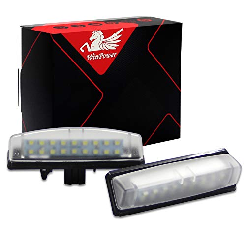 WinPower Number Plate Lights LED License Plate Light White 6000K Compatible with Camry Aurion Avensis Verso Echo 4D Prius Is200 Is300 Ls430 Gs300 Gs430 Gs400 Es300 Es330 Rx300 Rx330 Rx350 etc., 2 Pcs.