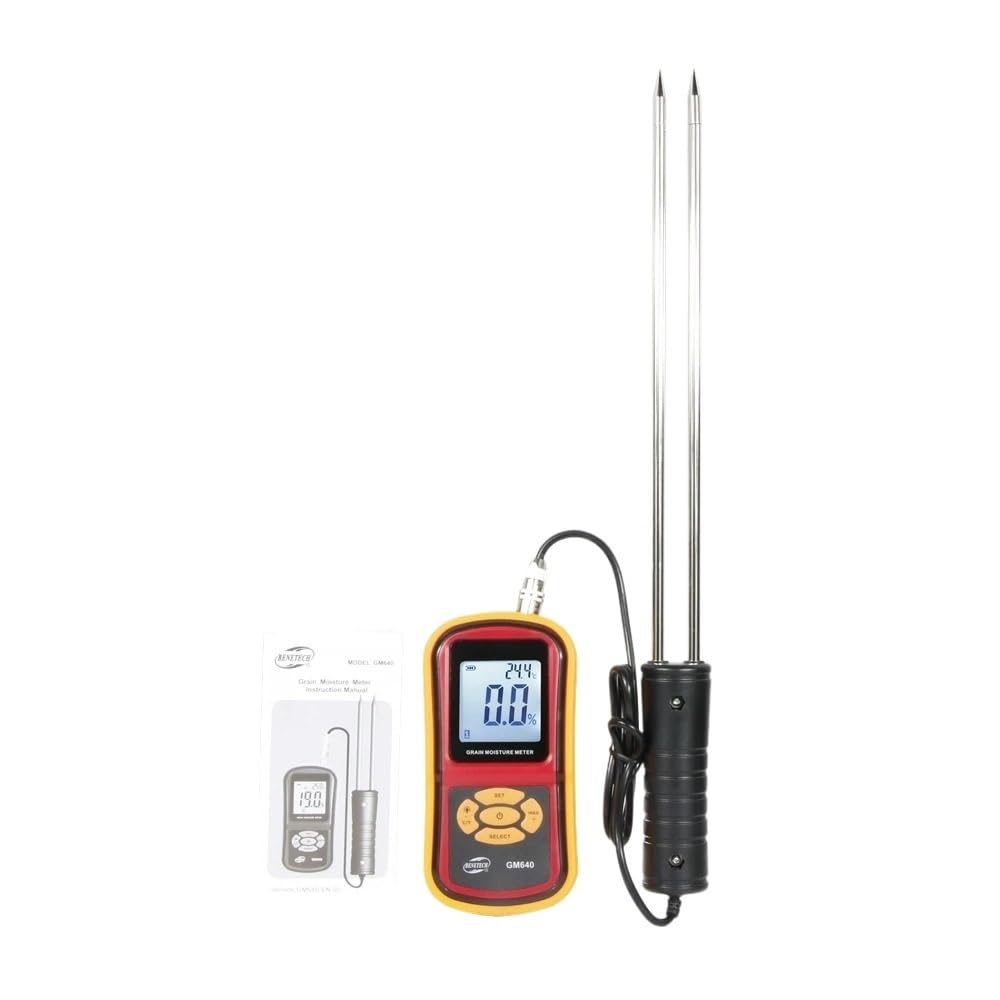 Misuratore di umidità digitale portatile for cereali con sonda misurazione e display LCD for grano, mais, riso, fagioli GM640 Tester di conformità