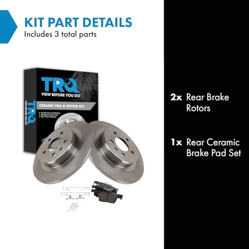 Image of TRQ Rear Brake Pad and Rotor Set Ceramic Compatible with 2016-2018 Buick Envision