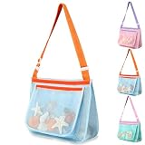 LIDAGO Beach Bag Toys for Shell Collecting,Beach Mesh Bag with Adjustable Shoulder Straps,Swimming Accessories for Boys and Girls