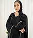 DIVINELY CRAFTED Women Abaya Button-Up, Modest And Fashionable Wear For Women And Girls, Formal/Everyday Use - Wrinkle Free Fabric - Black, Size Large (Length 56)