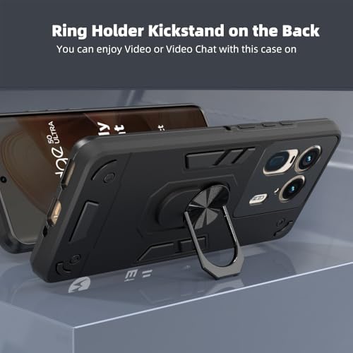 Image of NDCOM for Moto Edge 50 Ultra Back Cover | Motorola Edge 50 Ultra Back Cover | Shockproof Ring Holder Case