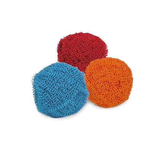 Image of HIC Kitchen Scouring Pad and Dish Scrubbers, Scratch Resistant and Non-Stick, Set of 3, Assorted