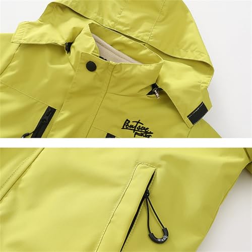 Toddler Girls Hooded Raincoat 2 In 1 Detachable Liner Windproof Zip Raincoat Thick Warm Fleece Coat with Pocket4