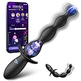 Anal Beads Prostate Massager - BEISAR Anal Vibrator Beginner-Friendly 10 Vibrating Butt Plug with APP Control, Flexible Soft Silicone Anal Toys Male Sex Toys for Men Women Couples Waterproof